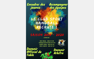 Le Club Sport Handball Recrute! 